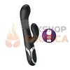 Vibrador con estimulador de clitoris, carga USB y cabeza INFLABLE